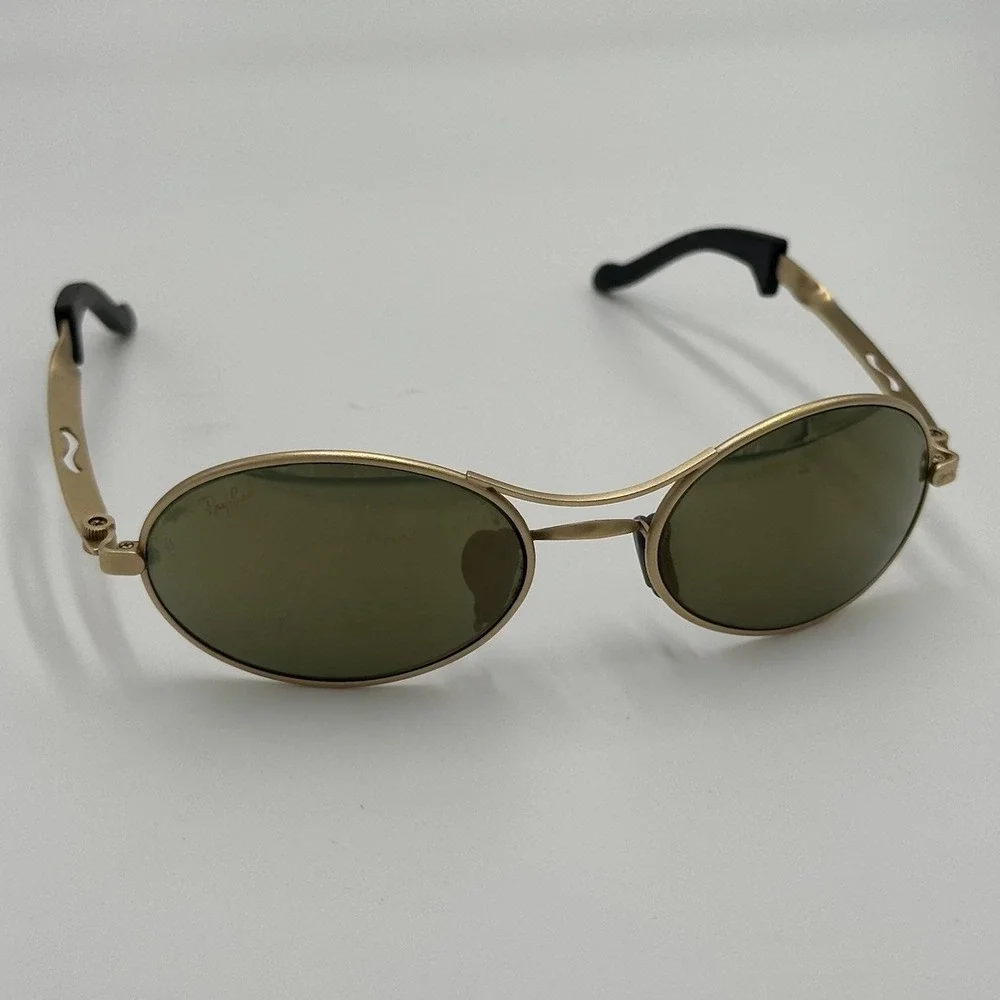 VTG B&L Ray-Ban W2177 Orbs Oval Sunglasses Mens Arista Matte Gold Made In USA 90